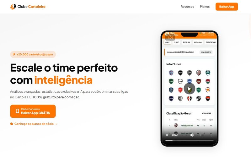 Preview do site Clube Cartoleiro