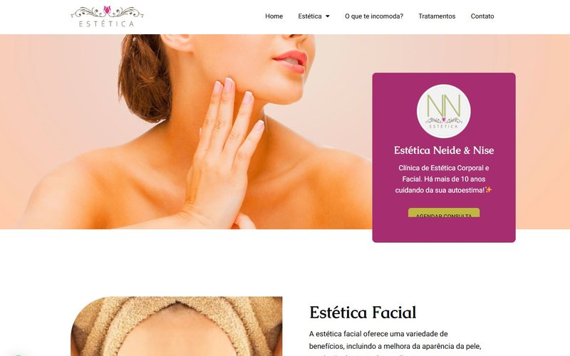 Preview do site Estética Neide e Nise