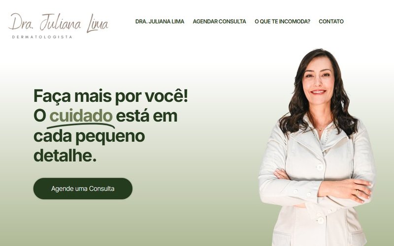 Preview do site Juliana Dermatologista